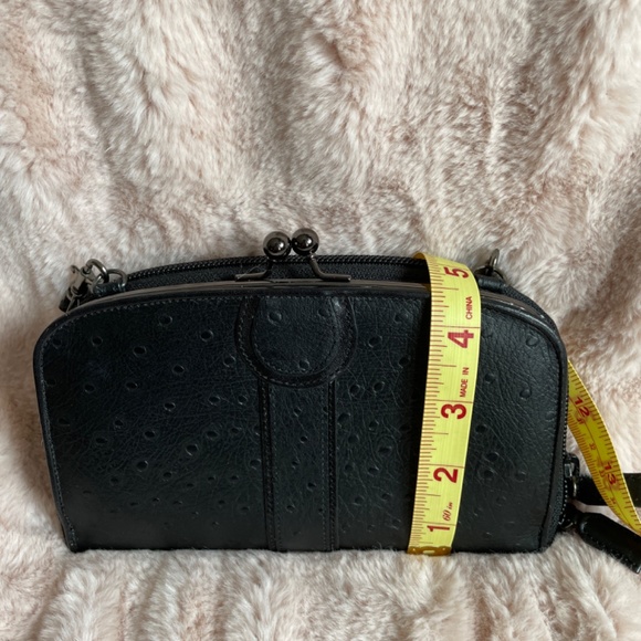 NWOT Derek Alexander leather wallet clutch with removable short strap - Picture 2 of 5